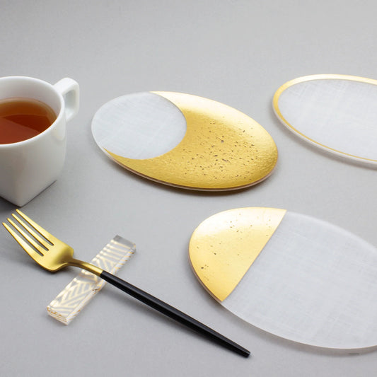 Haku Mamezara Moon Plate Set (15.5cm / Set of 3) | toumei