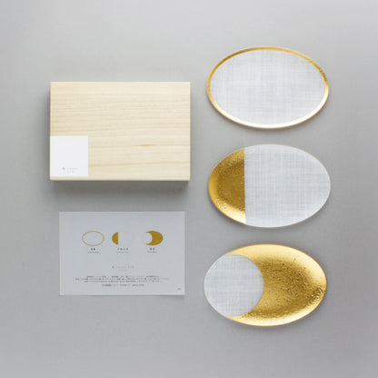 Haku Mamezara Moon Plate Set (15.5cm / Set of 3) | toumei