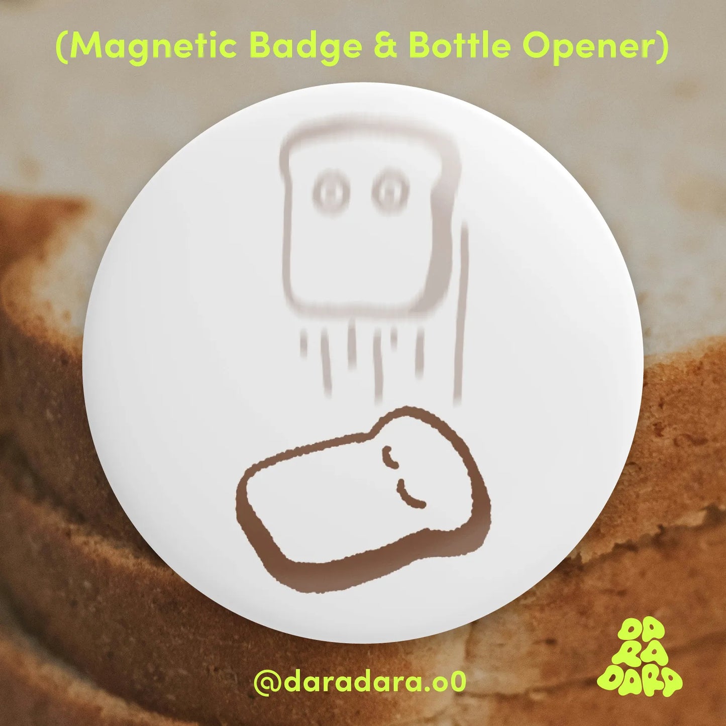 食パンくん マグネット付缶栓抜き 　Bread-kun Magnetic Bottle Opener Badge