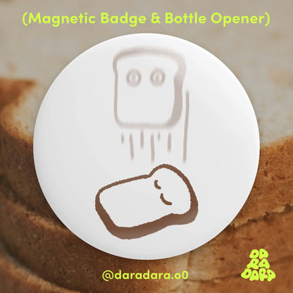 食パンくん マグネット付缶栓抜き 　Bread-kun Magnetic Bottle Opener Badge