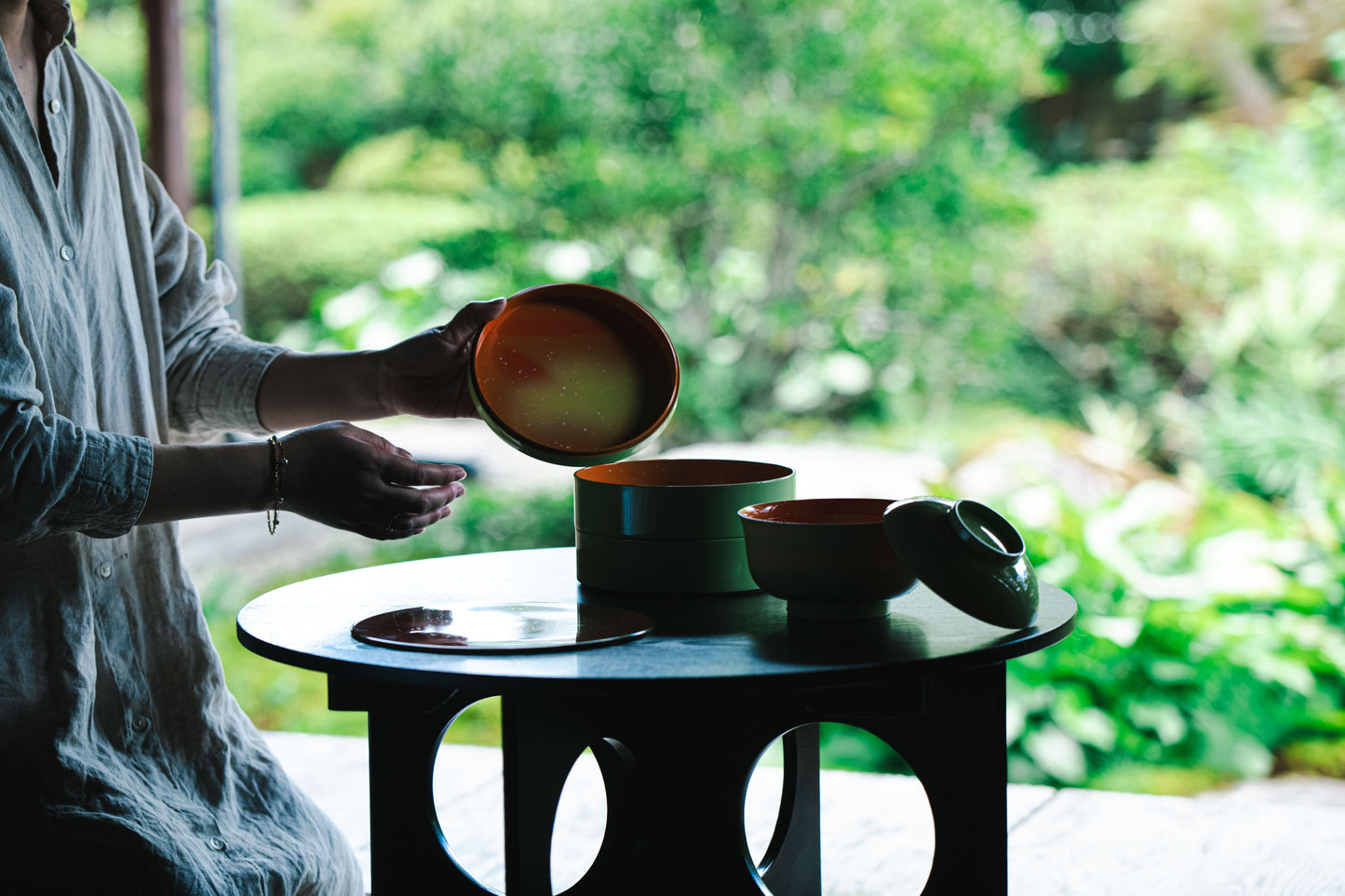 山中漆器 丸二段重｜Yamanaka Lacquerware Two-tier Bento Box