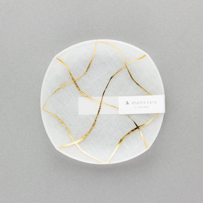 Haku Mamezara(11cm plate with traditional Japanese motifs) 箔豆皿 | toumei